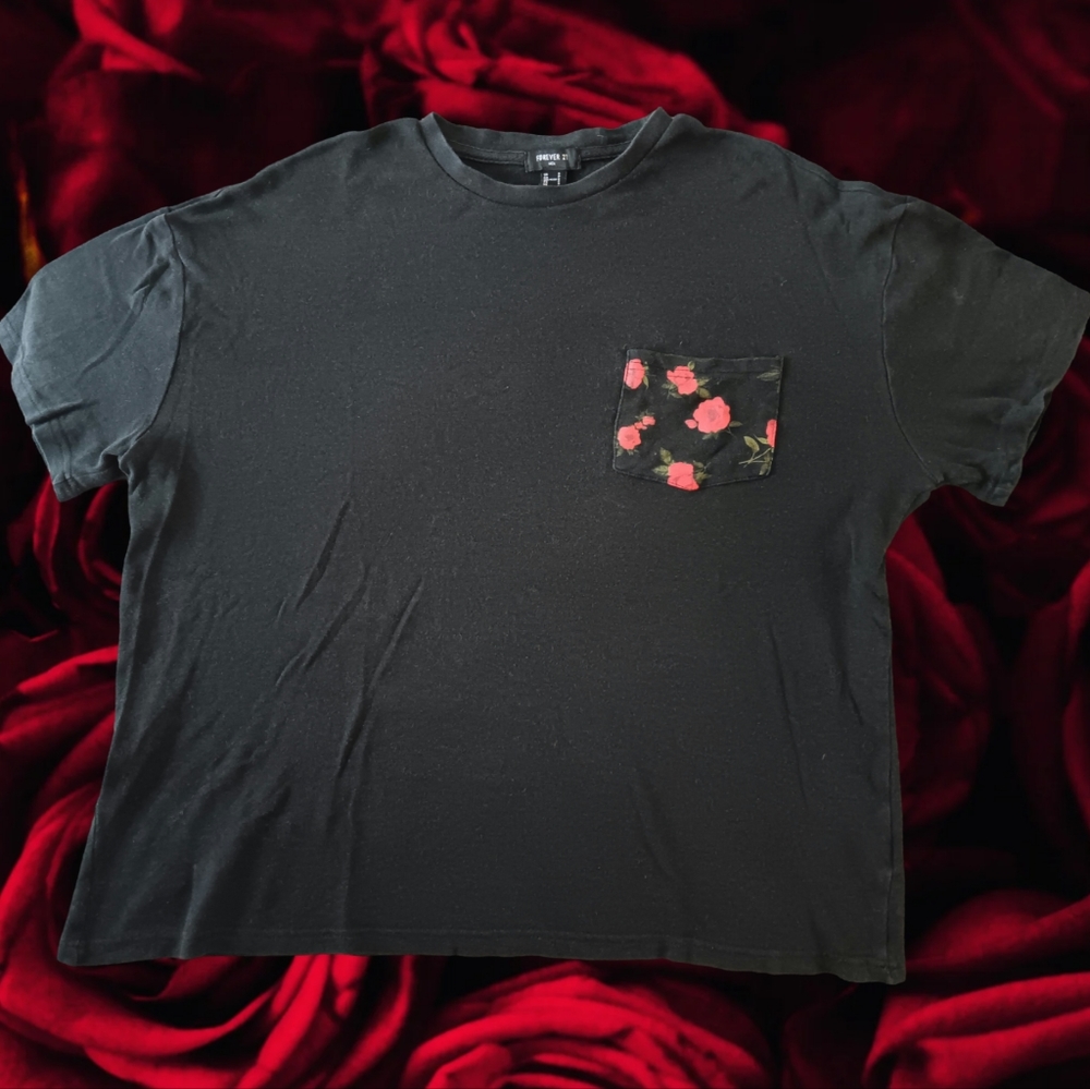 Forever 21 Mens Rose Pocket T Shirt Graphic Tee Size S 2017